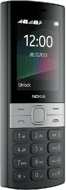 Nokia 150 2023 zwart voorkant linkerzijkant