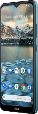 Nokia 2 4 blauw voorkant rechterzijkant