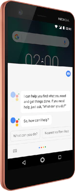 Nokia 2 koppar front vänster sida