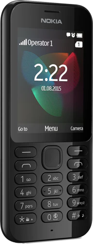 Nokia 222 zwart voorkant linkerzijkant schuin