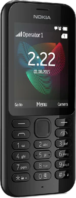 Nokia 222 nero copertina frontale lato sinistro aslant