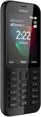 Nokia 222 dualsim nero copertina frontale lato sinistro