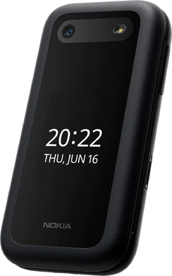 Nokia 2660 Flip black front right side tilted ed closed