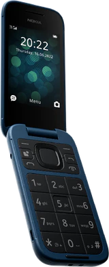 Nokia 2660 Flip blue front left side tilted ed opened