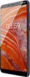 Nokia 3 1 plus blauw voorkant rechterzijkant