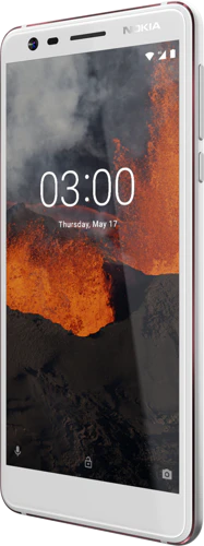 Nokia 3 1 hvid front højre side