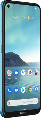 Nokia 3 4 blauw voorkant linkerzijkant