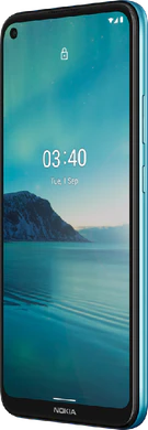 Nokia 3 4 blauw voorkant rechterzijkant