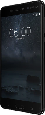 Nokia 6 zwart voorkant rechterzijkant