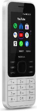 Nokia 6300 4G bianco copertina frontale lato sinistro
