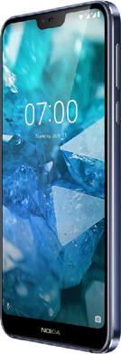 Nokia 7 1 blauw voorkant rechterzijkant