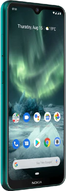 Nokia 7 2 grön front vänster sida