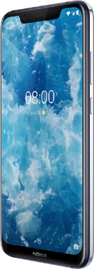 Nokia 8 1 azul tapa delantera lado derecho