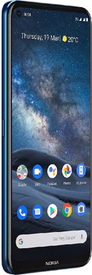 Nokia 8 3 azul tapa delantera lado izquierdo