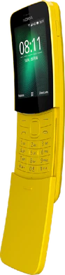 Nokia 8110 4G yellow front right side opened ed