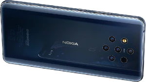 Nokia 9 PureView blauw achterkant gedraaid