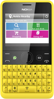 Nokia Asha 210 copertina frontale giallo