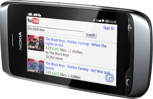 Nokia Asha 308 negro rotado