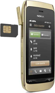 Nokia Asha 308 oro en light dual sim