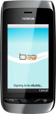 Nokia Asha 310 voorkant ebuddy