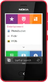 Nokia Asha 501 punainen etupuolella