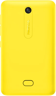 Nokia Asha 501 keltainen takapuoli
