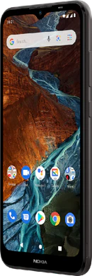 Nokia C10 zwart voorkant rechterzijkant
