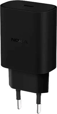 Nokia Fast Wall Charger 20W sort front højre side