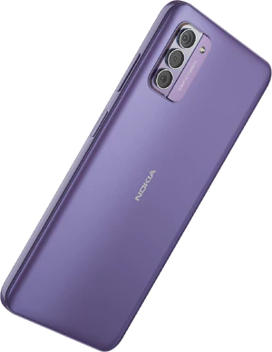 Nokia G42 5G paars achterkant rechterzijkant schuin
