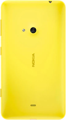 Nokia Lumia 625 geel achterkant