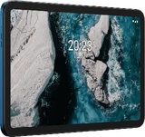 Nokia T20 blå foran venstre side vridd