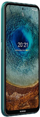 Nokia X10 grønn foran venstre side