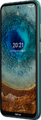 Nokia X10 grønn foran høyre side