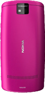 Nokia 600 zwart pink achterkant