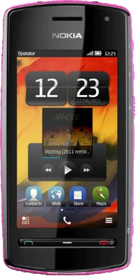 Nokia 600 zwart pink voorkant