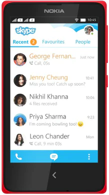Nokia X copertina frontale rosso skype
