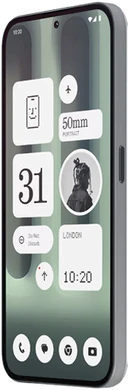 Nothing Phone 2a plus grijs voorkant rechterzijkant