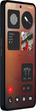 Nothing phone 3a musta etupuolella vasen puoli