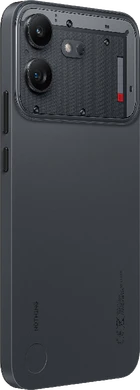 Nothing Phone 4b zwart achterkant rechterzijkant