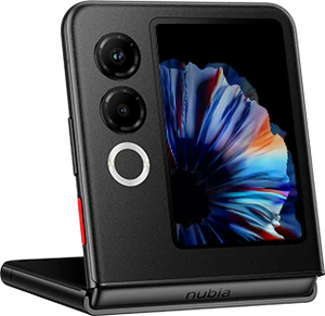 nubia Flip 2 5G zwart voorkant half geopend