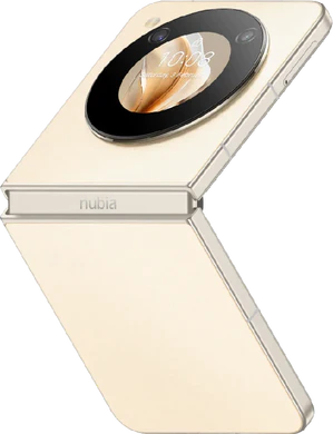 nubia Flip 5G oro volver aslant half abierto