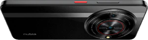 nubia Focus 5G zwart achterkant gedraaid