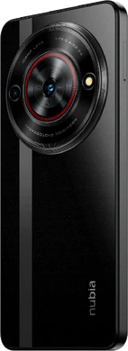 nubia Focus 5G zwart achterkant linkerzijkant