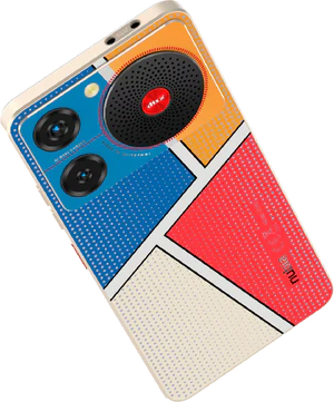 nubia Music multicolor pop art indietro top aslant