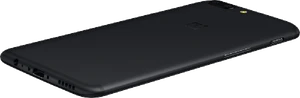OnePlus 5 zwart achterkant onderkant linkerzijkant schuin