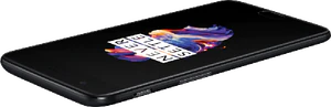 OnePlus 5 zwart bovenkant linkerzijkant voorkant schuin