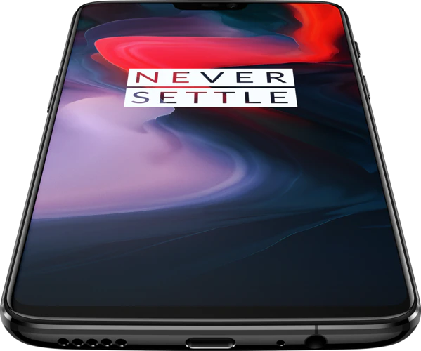 OnePlus 6 mirror negro tapa delantera abajo