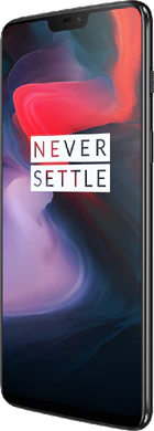 OnePlus 6 mirror negro tapa delantera lado derecho