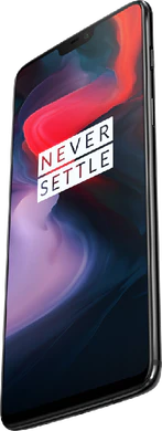 OnePlus 6 mirror negro tapa delantera lado derecho abajo aslant