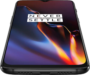 OnePlus 6T midnight svart foran bunn